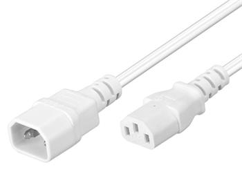 PremiumCord Prodlužovací kabel síť 230V, C13-C14, bílý 2m