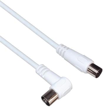 PremiumCord TV kabel M/F konektor 90°, 75 Ohm 2m