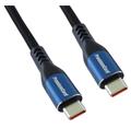 PremiumCord USB-C kabel ( USB 3.2 GEN 2x2, 5A, 100W, 20Gbit/s ) 1m, bavlněný oplet ku31cry1