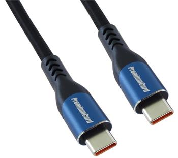 PremiumCord USB-C kabel ( USB 3.2 GEN 2x2, 5A, 100W, 20Gbit/s ) 3m, bavlněný oplet ku31cry3