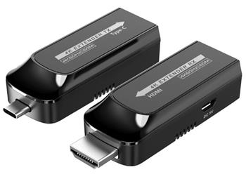 PremiumCord USB-C na HDMI extender přes Cat5e/6/6a 4K@60Hz na 60m
