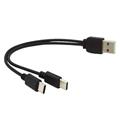 PremiumCord USB kabel A/Male to USB-C male (nabíjení) + USB-C male (nabíjení) 30cm