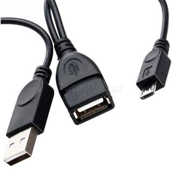 PremiumCord USB redukce kabel USB A/female+USB A/male - Micro USB/male OTG