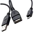 PremiumCord USB redukce kabel USB A/female+USB A/male - Micro USB/male OTG