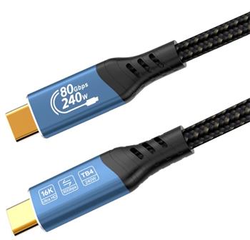 PremiumCord USB4™ Version2.0 80Gbps 16K@60Hz 240W Thunderbolt 3 a 4 kabel 1,5m