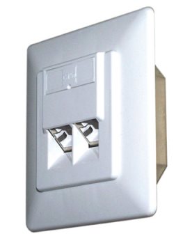 PremiumCord Zásuvka 2xRJ45 pod omítku, UTP Cat5e