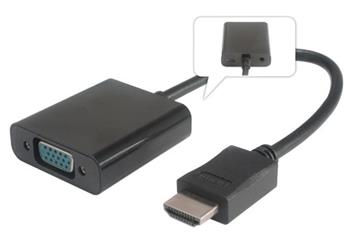 Převodník HDMI na VGA se zvukem 3,5mm stereo jack - černý