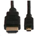 RASPBERRY PI kabel propojovací Micro HDMI (M) na HDMI (M), stíněný, černý, 1,8m