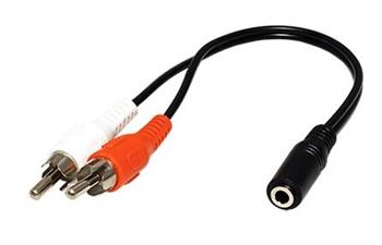 Redukce stereo jack 3,5F - 2x cinch(M), kabel 15cm