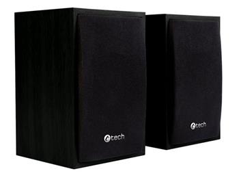 Repro C-TECH SPK-09, 2.0, dřevěné, černé, USB