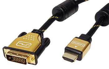 Roline Gold DVI-HDMI kabel, DVI-D(M) - HDMI M, 7,5m