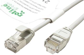 Roline GREEN U/FTP patchkabel kat. 6a, tenký, LSOH, 0,15m, šedý