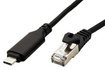 Roline Kabel USB C(M) -> RJ45M, Gigabit Ethernet, 2m, černý