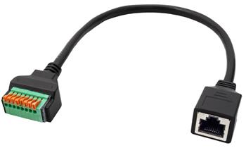 Roline Redukce RJ45F - 8pin svorkovnice, 30cm