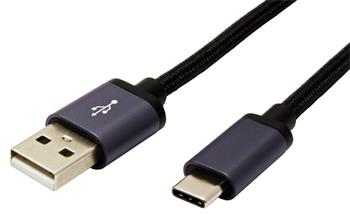 Roline USB 2.0 kabel A(M) - C(M), 1,8m opletený
