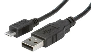 Roline USB 2.0 kabel, USB A(M) - microUSB B(M), 0,8m, černý