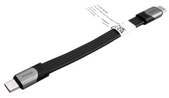 Roline USB4 40Gbps kabel USB C(M) - USB C(M), plochý, PD 100W, 15cm, černý