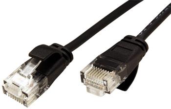 Roline UTP slim patchkabel kat. 6a, LSOH, 0,15m, černý