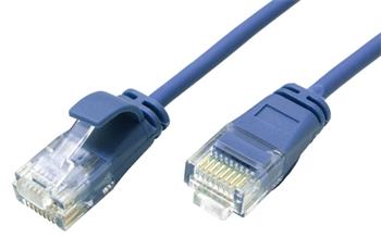 Roline UTP slim patchkabel kat. 6a, LSOH, 0,15m, modrý