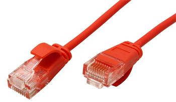Roline UTP slim patchkabel kat. 6a, LSOH, 2m, červený