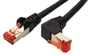 S/FTP patchkabel kat.6, lomený konektor, 0,25m, černý