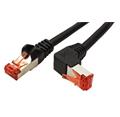 S/FTP patchkabel kat.6, lomený konektor, 0,25m, černý