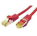 S/FTP patchkabel kat. 7, s konektory RJ45, LSOH, 1m, červený