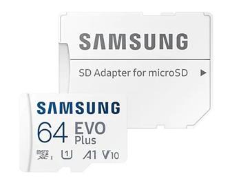 Samsung micro SDXC 64 GB EVO Plus + SD adaptér bílá