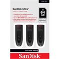 SanDisk Flash Disk 64GB Ultra, Černá, 3 Pack