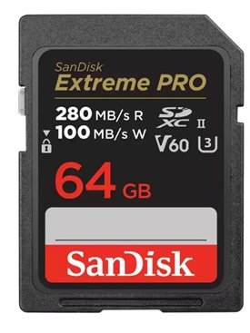 SanDisk SDXC karta 64GB Extreme PRO (280 MB/s Class 10, UHS-II V60)