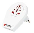 SKROSS Cestovní adaptér "World to CH+IT+BRA USB" (svět -> CH, IT, BRA)