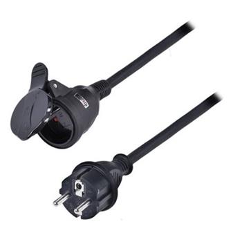 Solight PS31 prodlužovací přívod - spojka, 1 zásuvka, 10m, 3 x 1,5mm2, gumová, černá