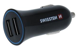 Swissten CL Adapter 2x USB 2.4A Power + USB-C (1.5m)