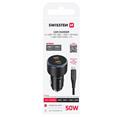 SWISSTEN CL ADAPTÉR 2x USB-C PD, 50W ČERNÝ + KABEL USB-C / USB-C, 1 M