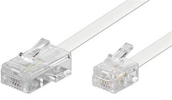 Telefonní kabel RJ45 - RJ11, 6m bílý