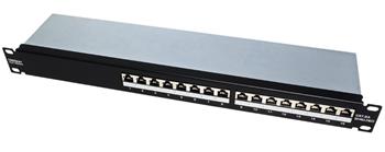 TRENDnet Patchpanel 19" kat. 6a STP, 16 portů, černý