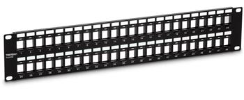 TRENDnet Patchpanel pro keystone 19", UTP, 48 portů, neosazený, 2U, černý