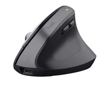 TRUST Bayo+ Ergonomic Wireless BT, vertikální bezdrátová USB myš, černá