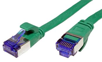 U/FTP patchkabel kat. 6a, plochý, 1m, zelený