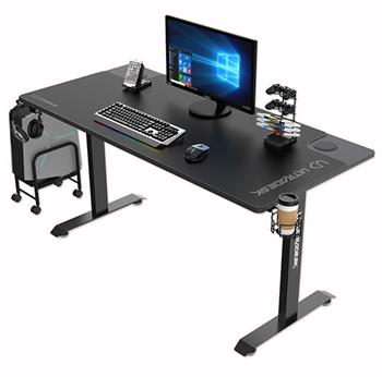 ULTRADESK Herní stůl MOMENTUM - Black, 152,5x70 cm, 75,5 cm, s XXL podložkou pod myš, držák sluchátek, nápojů, mobilu