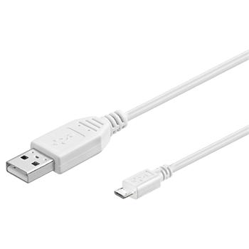 USB 2.0 kabel A- microUSB (M), 0.2m bílý