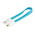 USB 2.0 kabel A- microUSB (M), 0.2m magnetický modrý