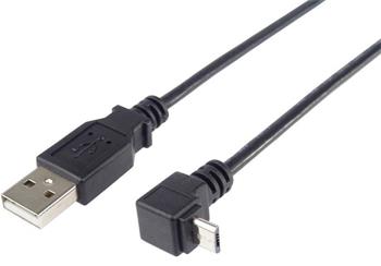 USB 2.0 kabel A- microUSB (M), 1.8m lomený