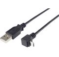 USB 2.0 kabel A- microUSB (M), 1.8m lomený