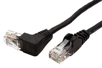 UTP kabel cat.5e 10m černý 1 lomený konektor