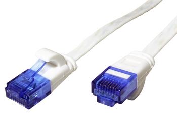 UTP patchkabel kat. 6a, plochý, 0,5m, bílý