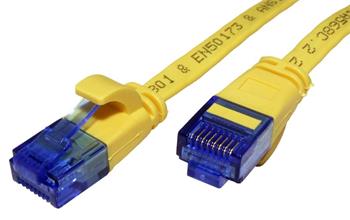 UTP patchkabel kat. 6a, plochý, 1,5m, žlutý