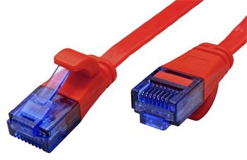 UTP patchkabel kat. 6a, plochý, 2m, červený