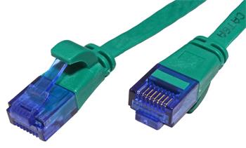 UTP patchkabel kat. 6a, plochý, 3m, zelený