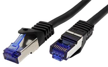 Venkovní S/FTP patchkabel kat. 6a, TPE, LSOH, 50m, černý